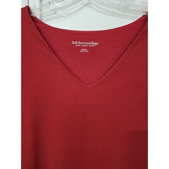 Soft Surroundings Burnt Orange San Sebastian Layered V-Neck Blouse Size Medium - Picture 4 of 5